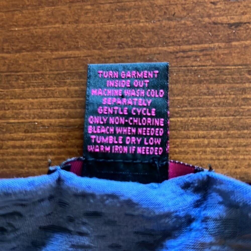 Mascara XL Blue Burnout Crop Top Studded Pocket Cropped - Picture 7 of 9